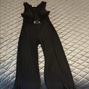 Elegant Black Belted Jumpsuit